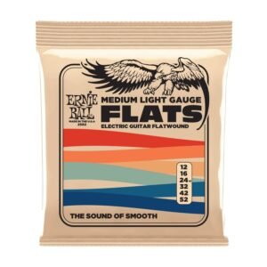 P02582 CUERDAS GUITARRA ELECTRICA MEDIUM-LIGHT STAINLESS STEEL FLATWOUND 12-52 ERNIE BALL